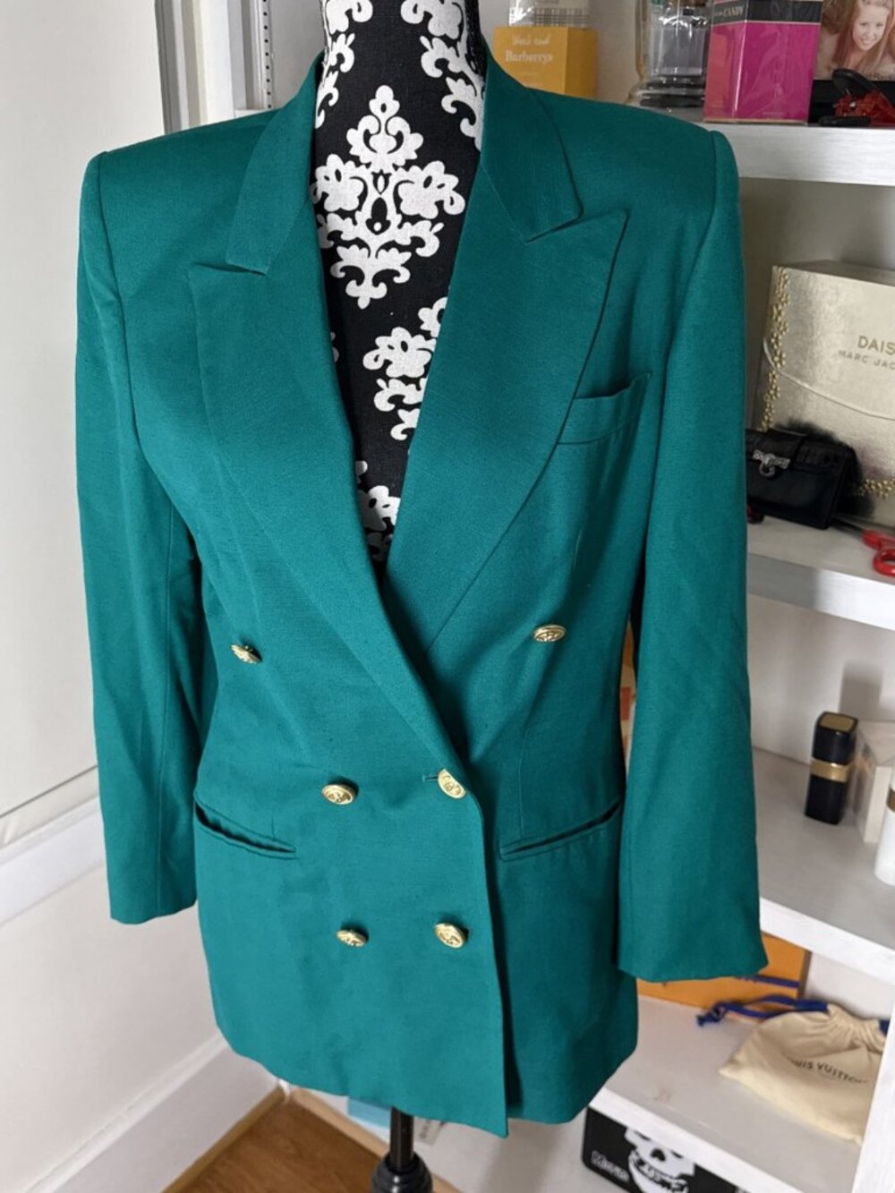 Vintage Talbots Blazer Womens 8 Double Breasted Jacket Italian Fabric Classic